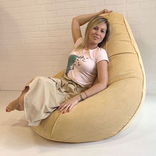 Кресло груша "Bormio" велюр luxe - светло-золотистый,#2
