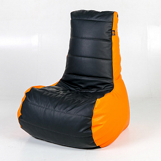 Кресло "Palermo" экокожа - оранжевый/черный